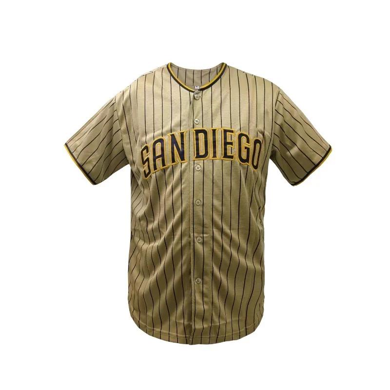 Maillot de baseball brodé pour hommes, vêtements de sport confortables, chemise de baseball cousue p