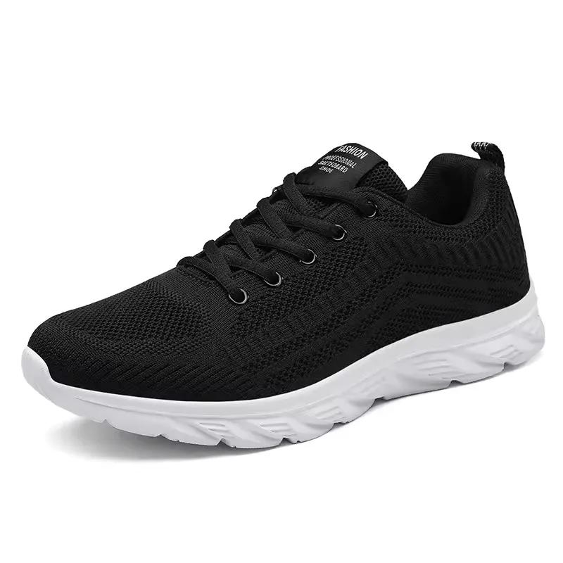 Chaussures de sport en maille respirante à lacets pour hommes, baskets décontractées, course à pied,
