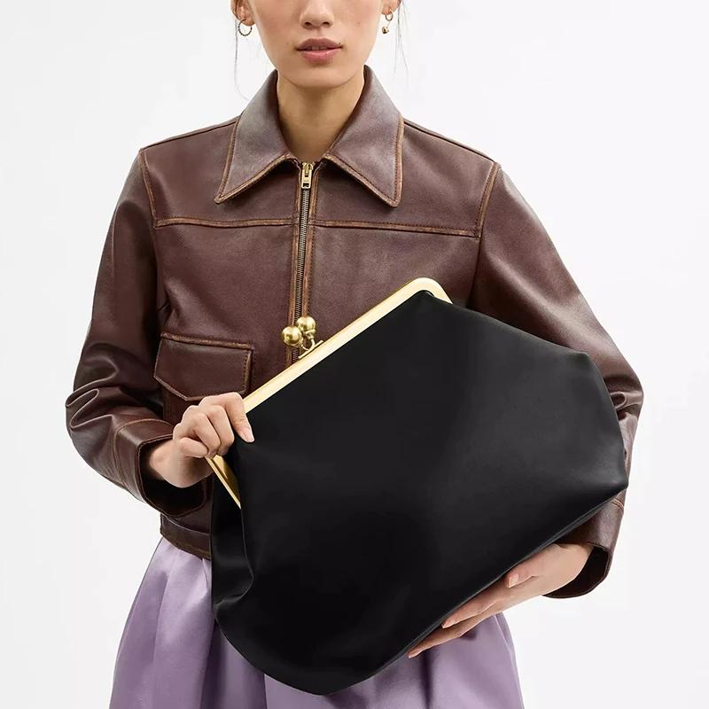 Sac à main élégant et polyvalent à clipser, sac de soirée de grande capacité pour femmes, sac à main