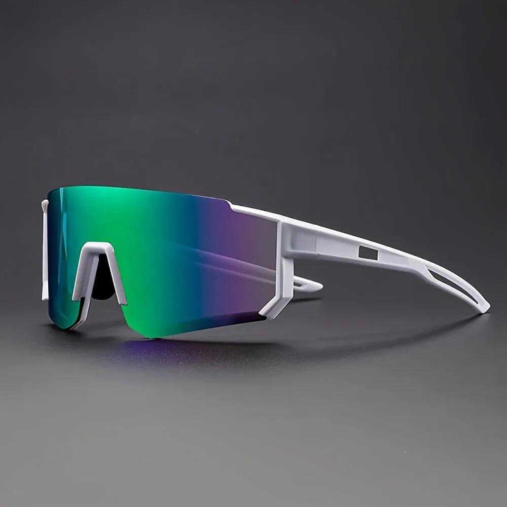 Lunettes de soleil de cyclisme surdimensionnées pour hommes, lunettes de vélo coupe-vent, lentille p