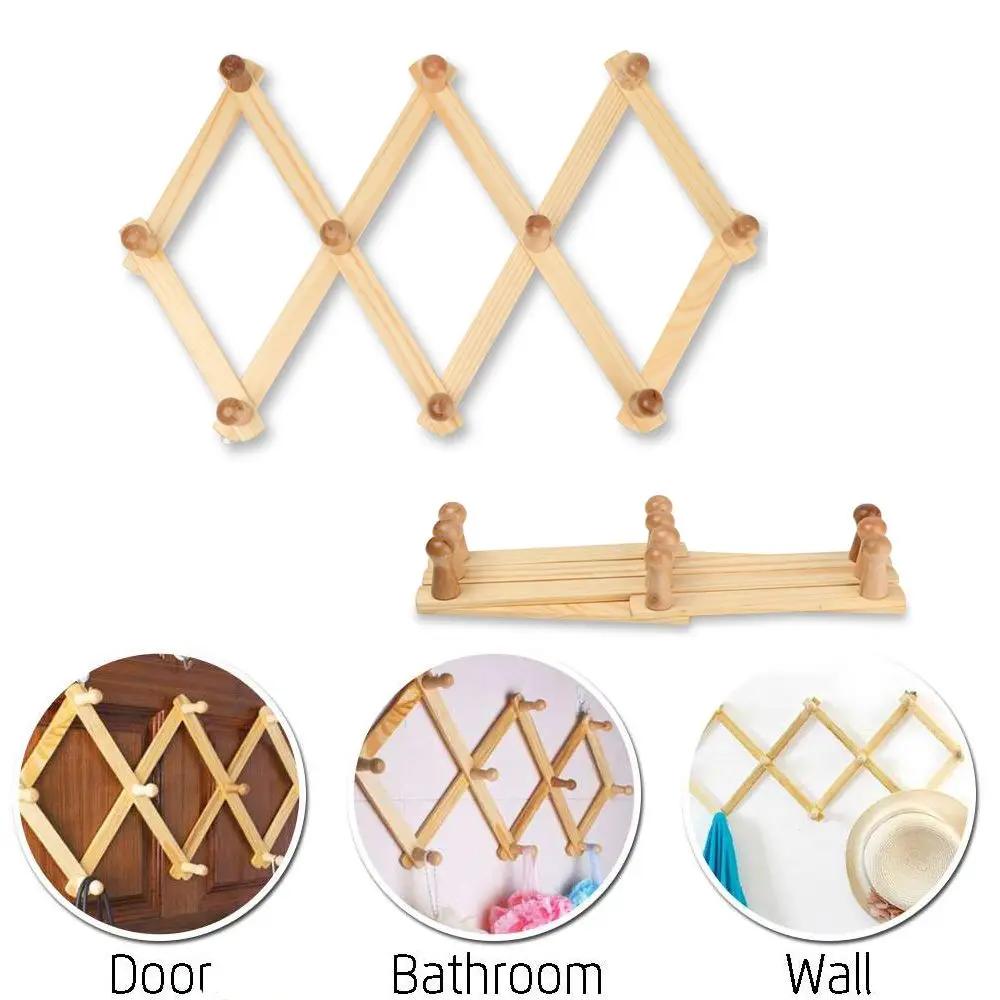 Étagère pliante décorative extensible, fixée au mur, articles divers, crochets de sac, de manteau, d
