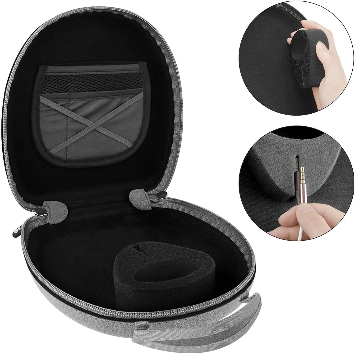 Geekria-Poudres d'étui pour casque, housse de rangement pour câble d'écouteur portable dur, boîte po