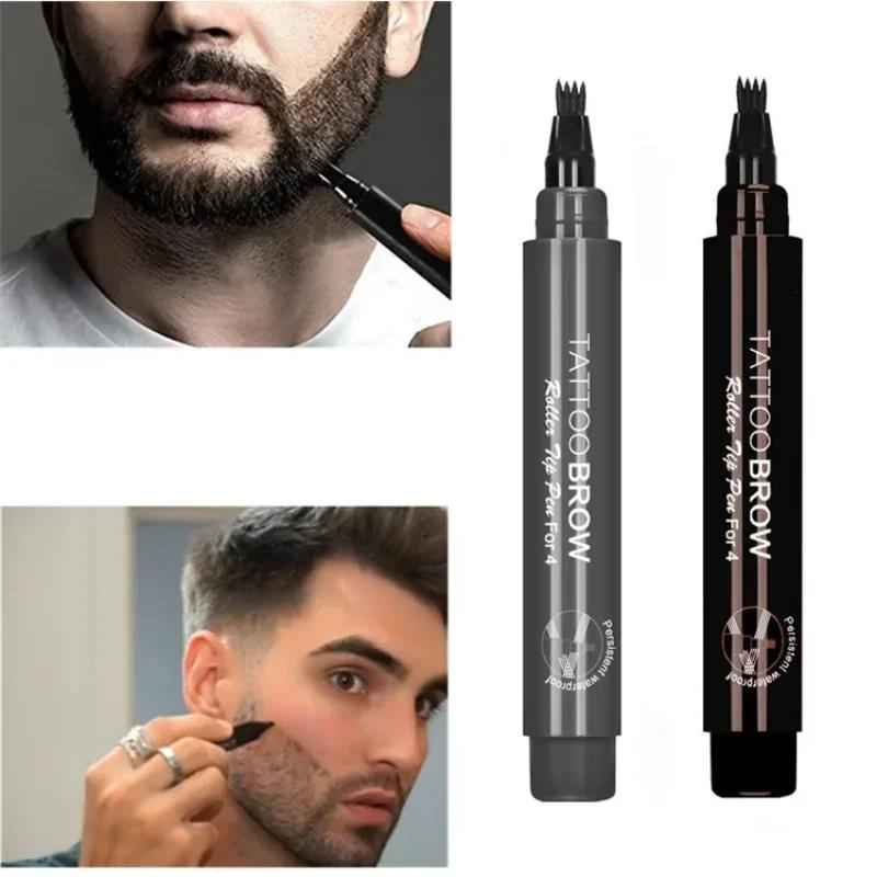 Stylo de remplissage de barbe à 4 pointes, rehausseur de cheveux, réparation durable, coloration des