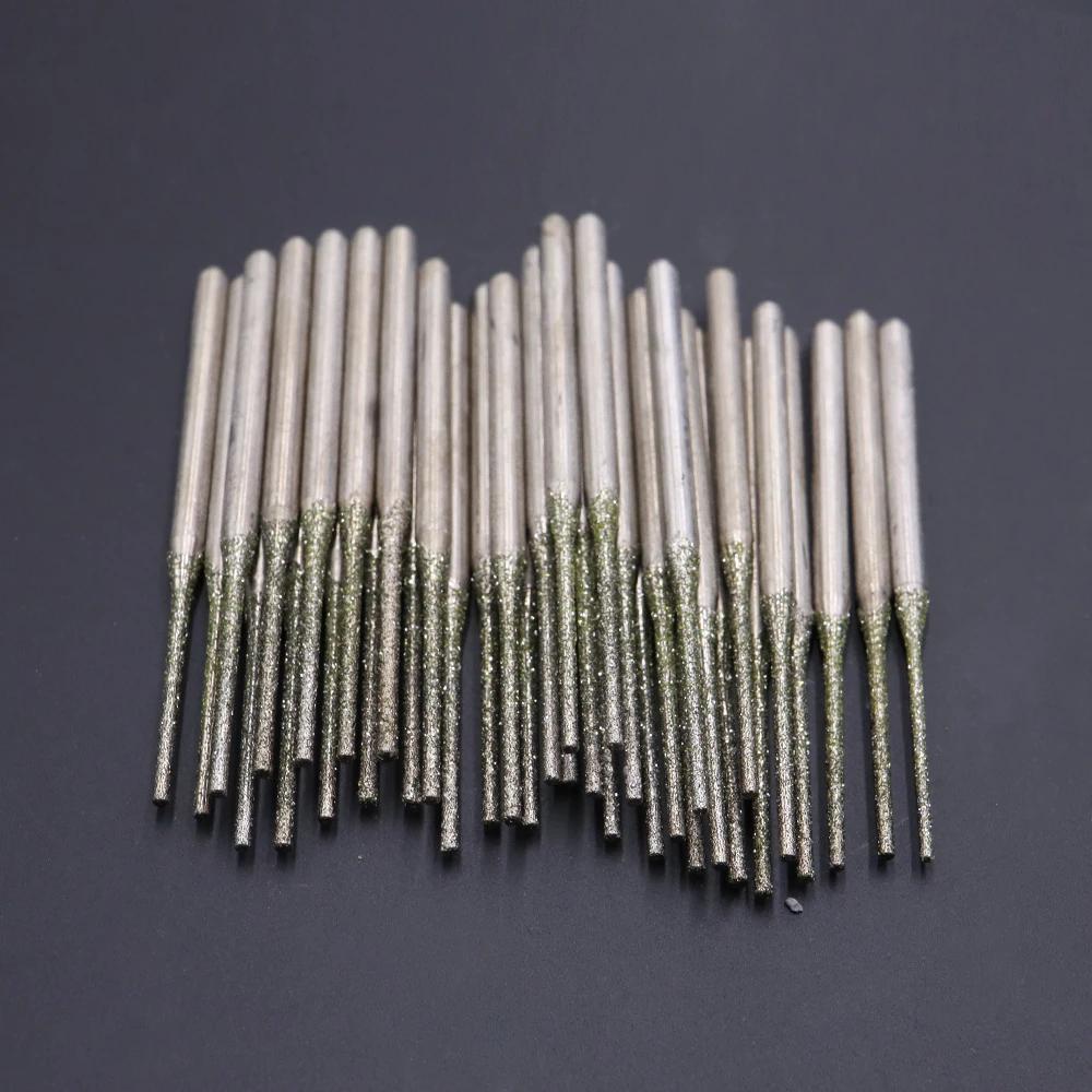 100 pièces ultralong diamant meulage bits tige 2.3mm trou de forage forets petites forets 0.8mm-2.5m