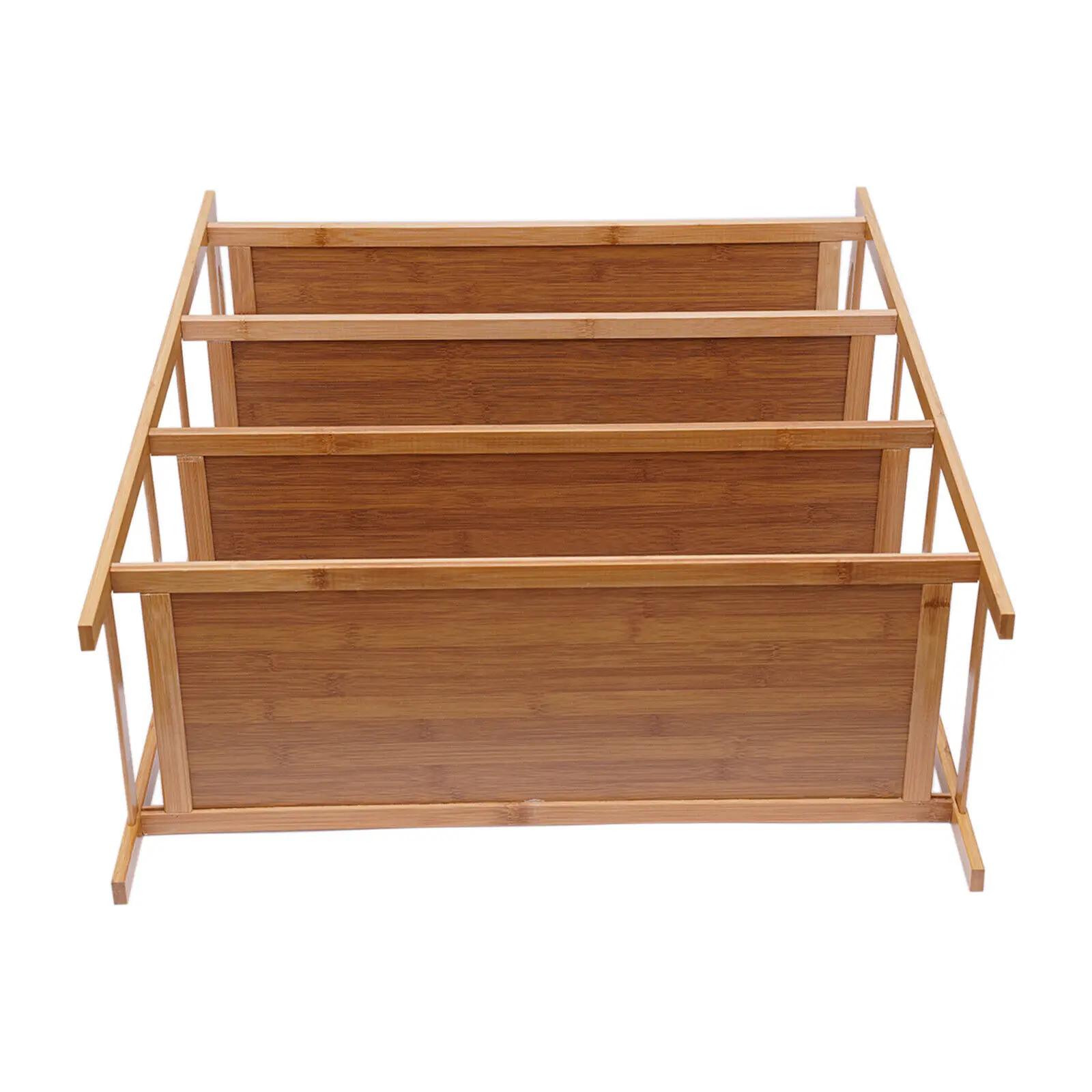 Étagère en bambou durable à 4 niveaux, meuble de maison en bois, rangement pour chaussures, T1