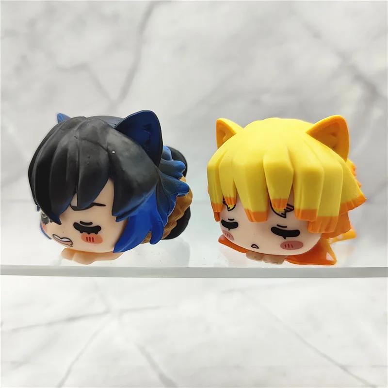Figurines de sommeil de chat Demon Slayer, Kamado Tanjirou Kanroji Mitsuri, jouets Tokitou Muichirou