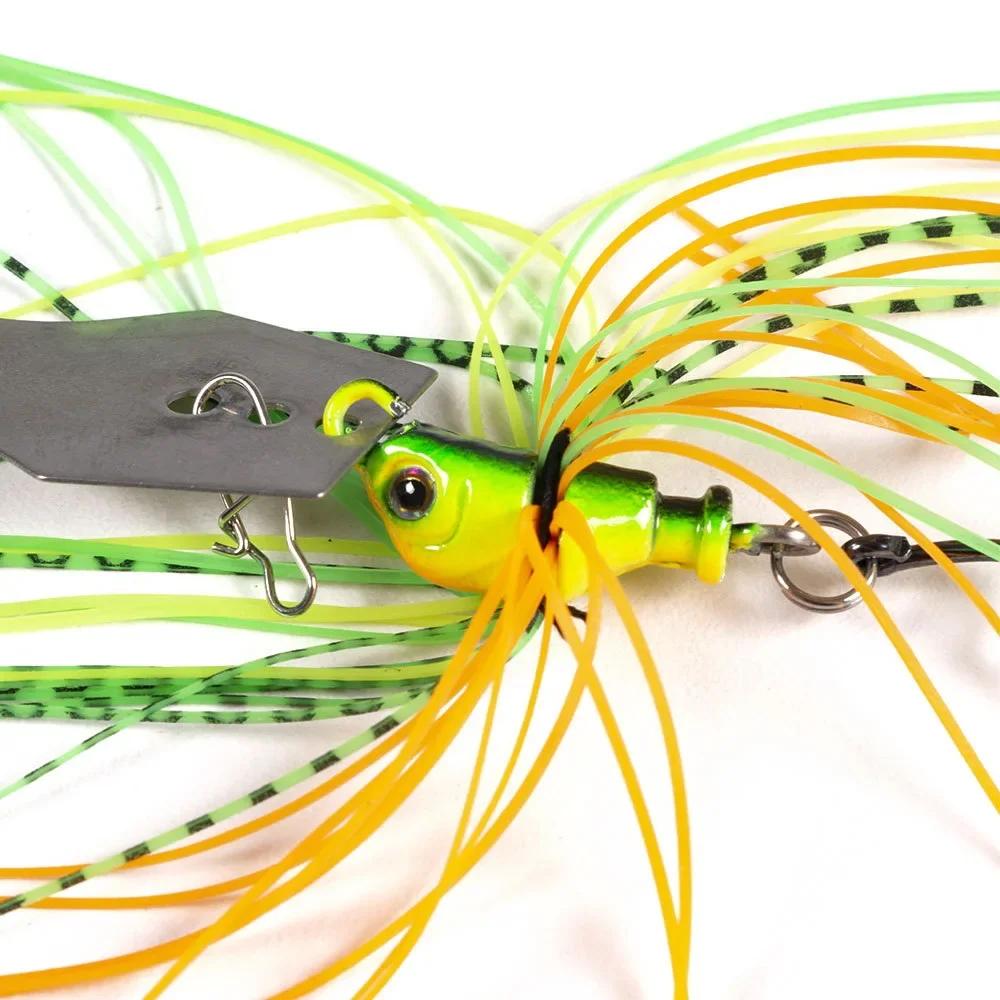 Leurre métallique avec jupe en caoutchouc, appât Él, wobJeff, buzzbait, jigging, cuillère spinner po