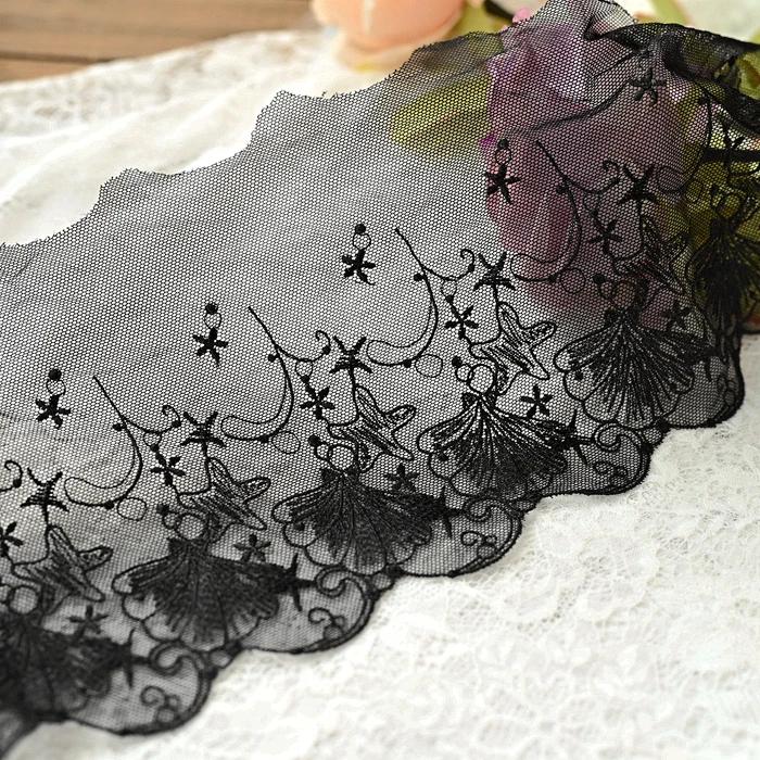 Ruban de garniture en dentelle brodée, tissu en dentelle de fleurs 3D, vêtement de mariage bricolage