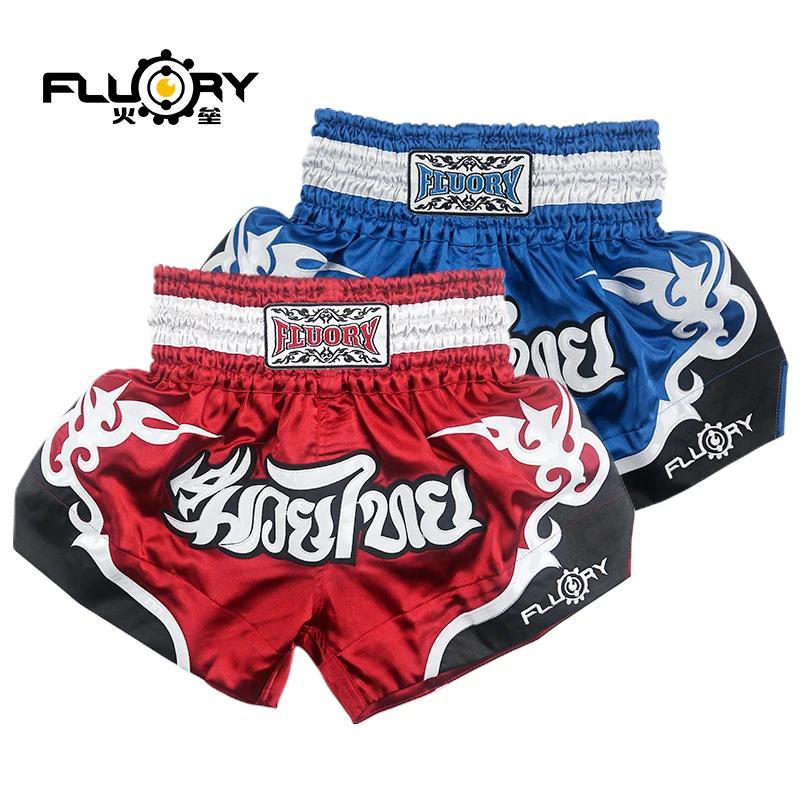 Fluory Thai boxe court hommes femmes enfants Fairtex Shorts MMA shorts pantalons de boxe Shorts brod