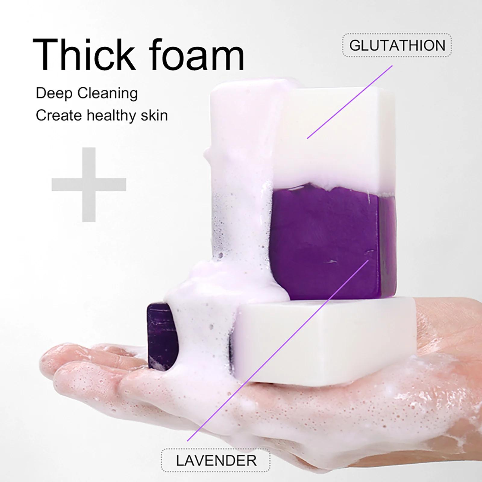 AILKE Barre de savon éclaircissante, avec glutathion et lavande organiques, pour le visage, le corps