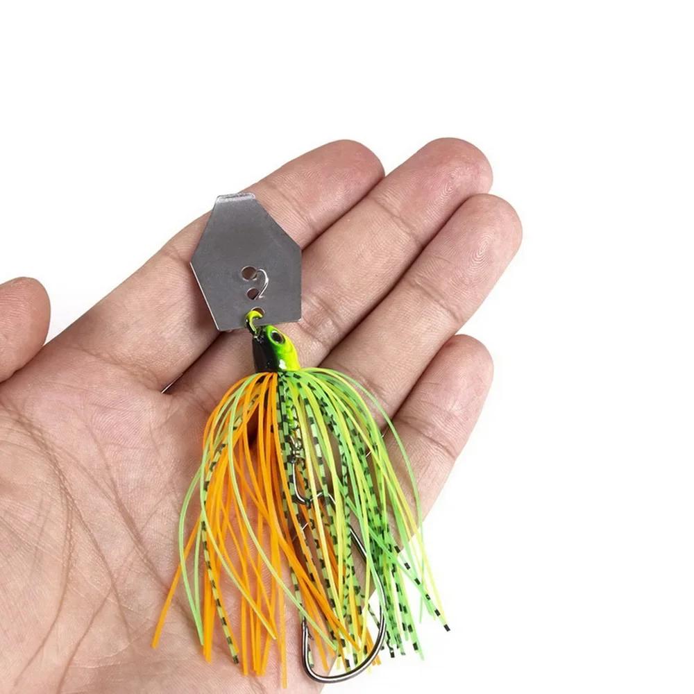 Leurre métallique avec jupe en caoutchouc, appât Él, wobJeff, buzzbait, jigging, cuillère spinner po