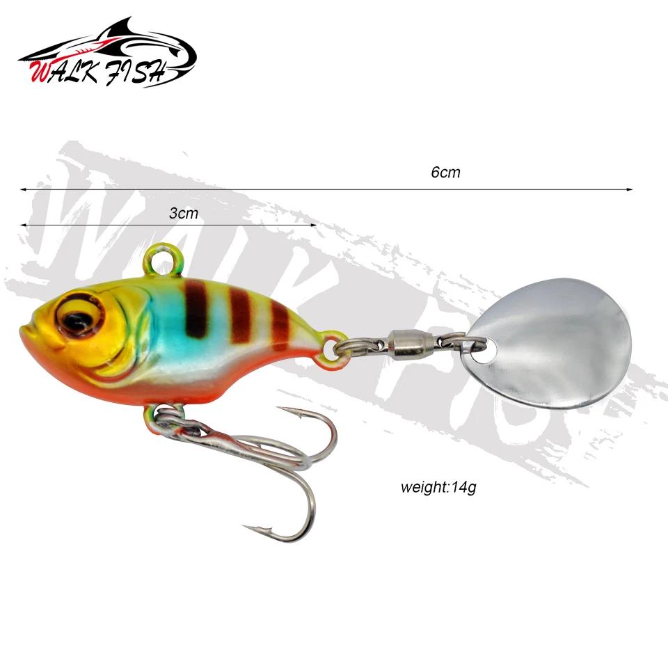 OBCK FISH-Leurre métallique coulant avec queue tournante, appât Élidéal pour la pêche, 14g, 1 unité