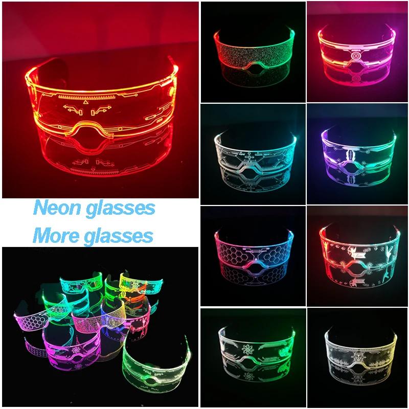 Lunettes lumineuses LED colorées Shoous Cool, néon brillant, clignotant, fête, boîte de nuit, DJ, da