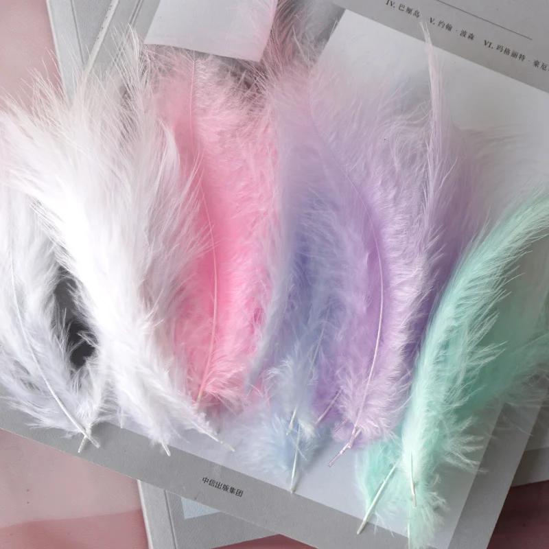 Plumes naturelles 4-6 pouces 10-15cm, 50 pièces, Plume blanche de dinde, robe de mariée moelleuse, a