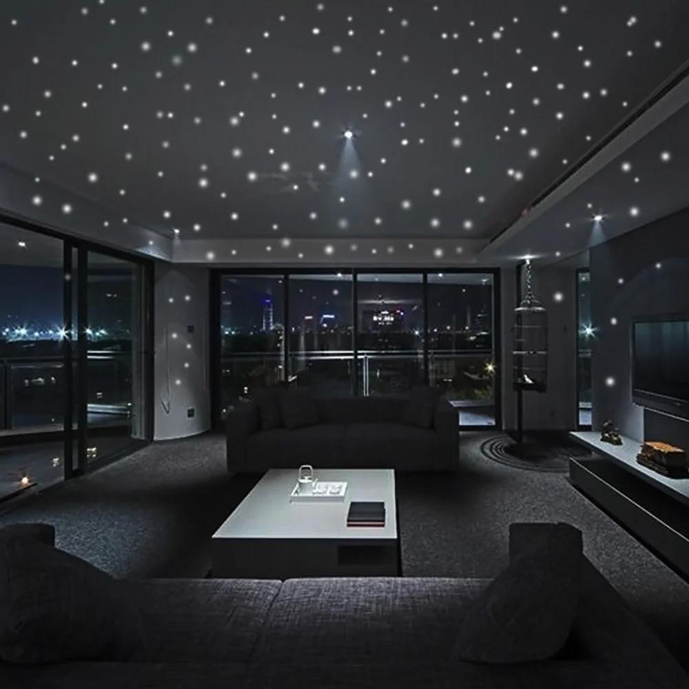 Autocollants muraux fluorescents, Point étoile lumineux 3D brillant 407 Gypsophila Bar fête, décorat