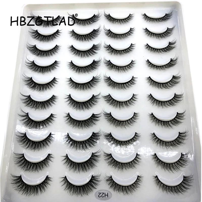 Faux-cils 3D en faux vison, 20 paires, naturels, dramatiques, moelleux, doux, contaminants, volume c