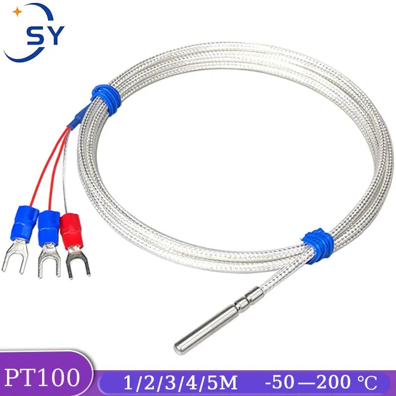 Sonde thermocouple en acier inoxydable, capteur de température RTD PT100, 0,5/1/2/3/4/5M, étanche, f