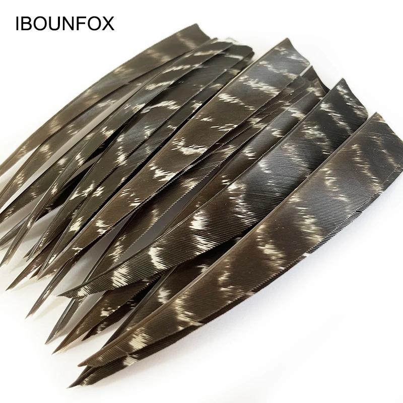 50 pièces IBOUNFOX plumes naturelles pour flèche en bois carbone 3/4/5 pouces plumes de tir à l'arc 