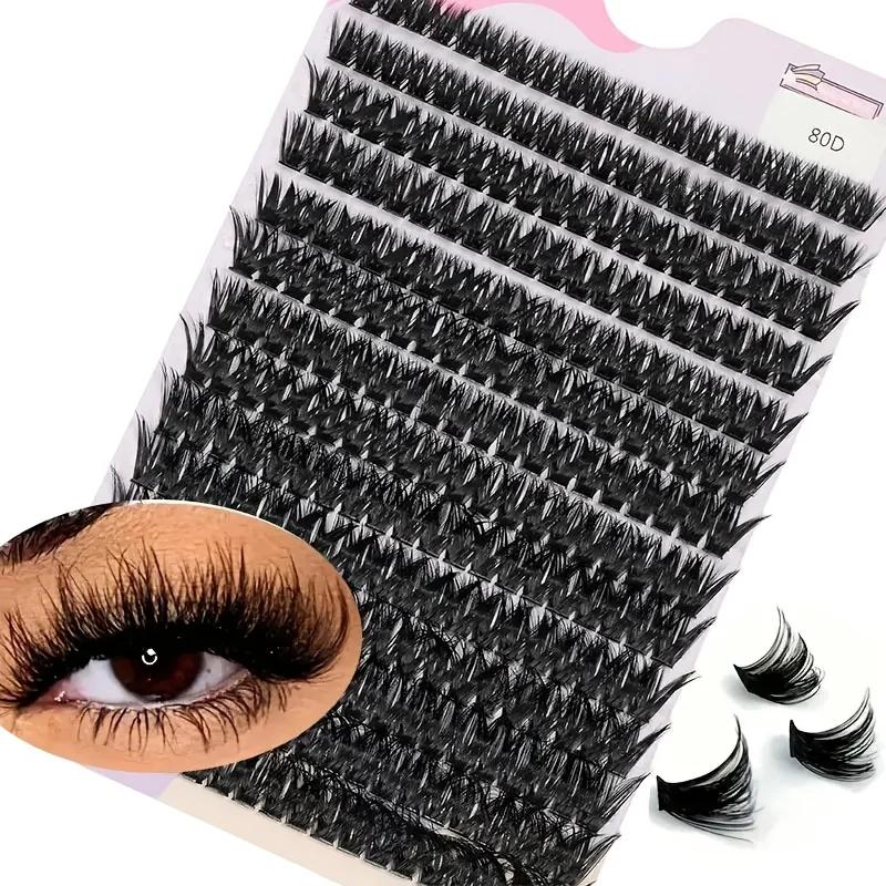 Faux cils grappes DIY, 14 rangées d'imitation de fourrure de vison vrais cils et faux, extension de 