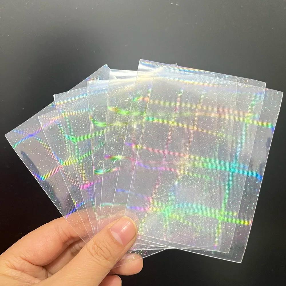Protecteurs holographiques pour cartes de jeu TCG, 50 pièces, 65x90mm, manchons en aluminium laser, 