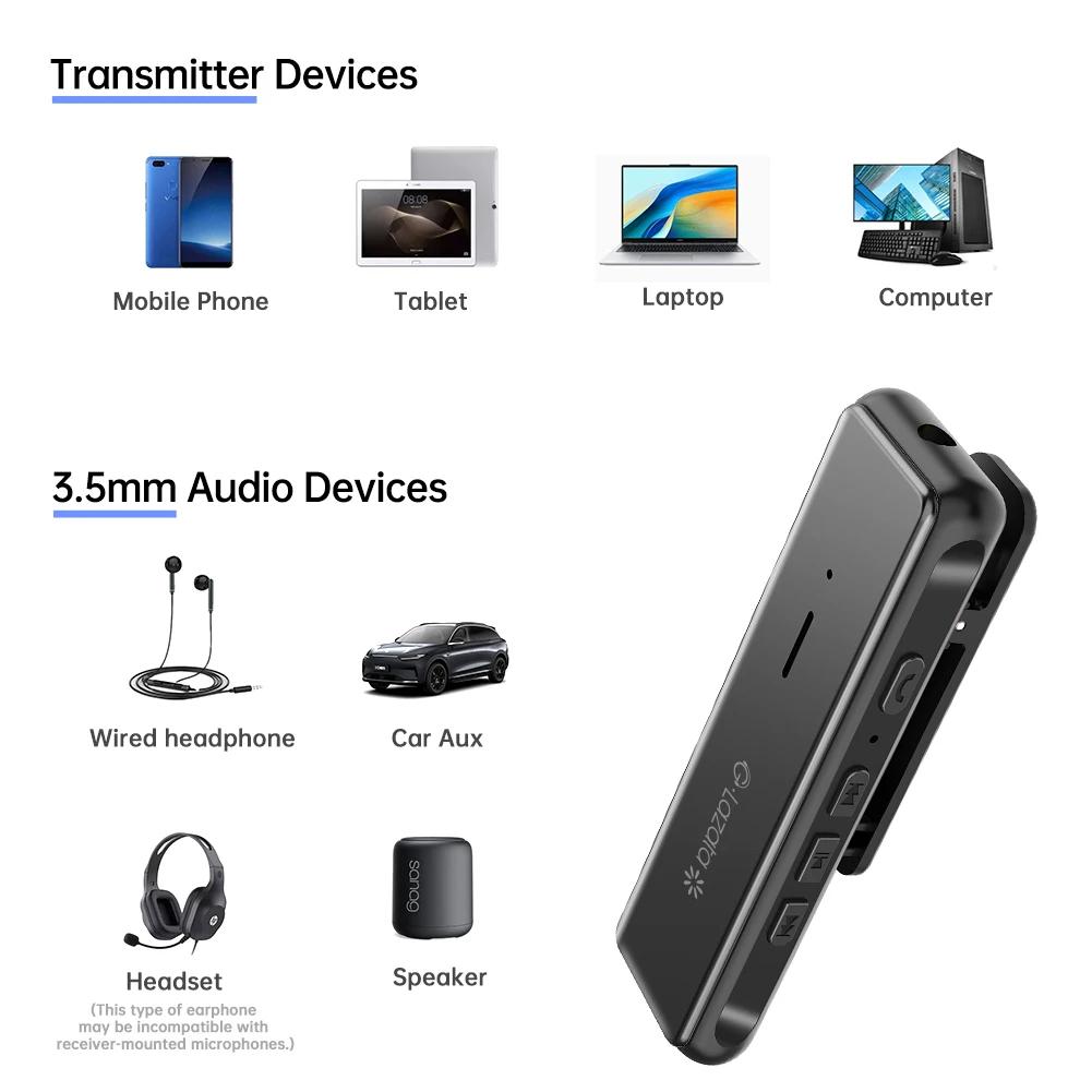 Adaptateur Audio récepteur Bluetooth Lazata avec micro 5.1 aptX LL 3.5mm AUX casque sans fil jeu mus