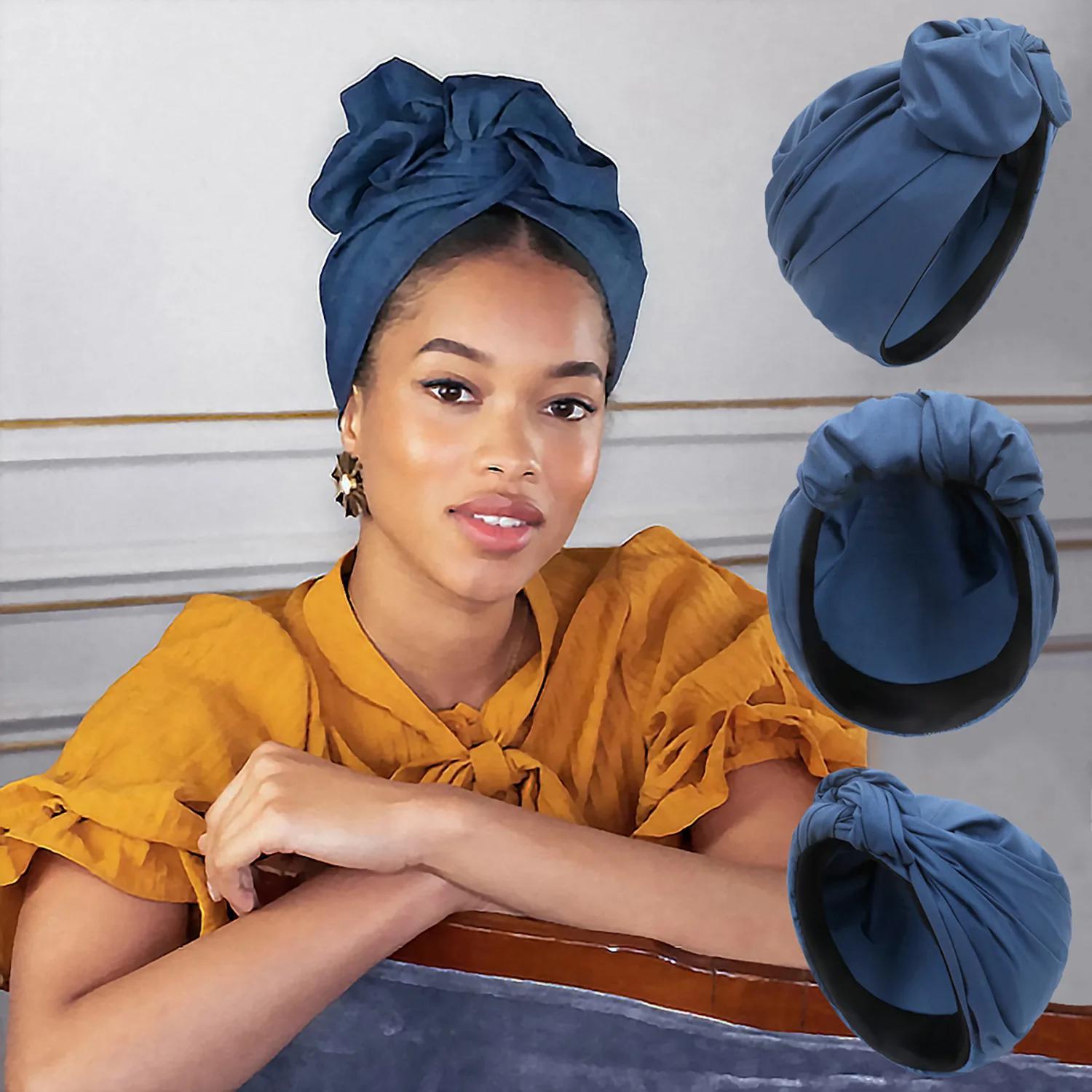 Chapeau turban vintage français pour femme, bandeau de sauna bandana pour femme, couvre-cheveux pour