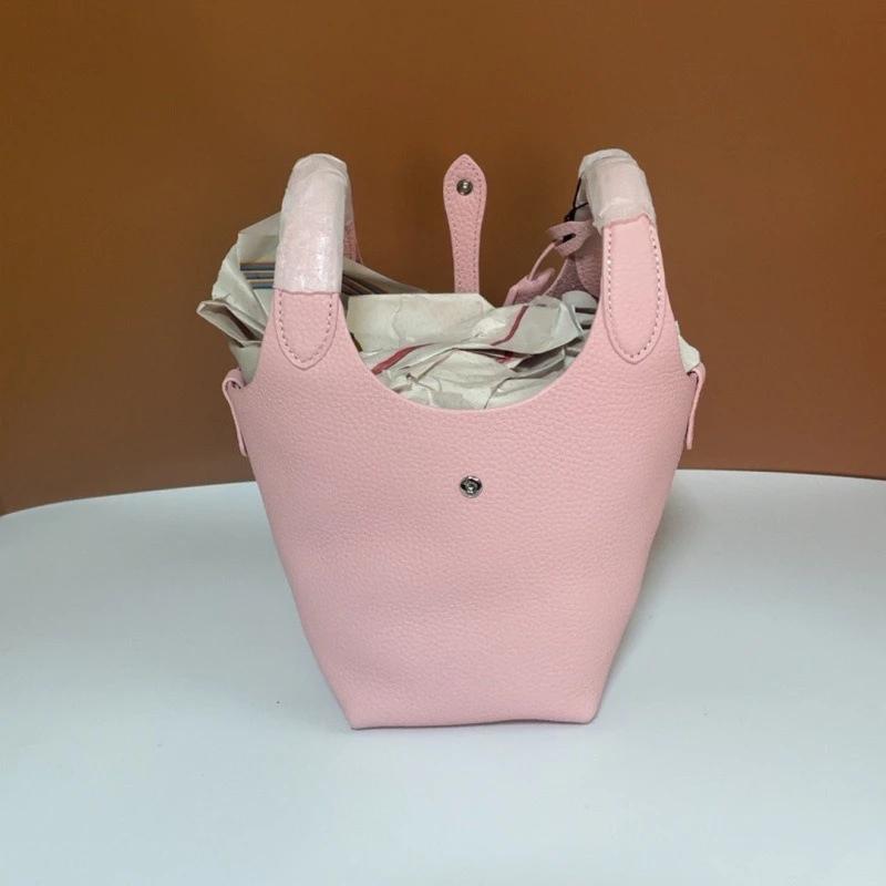 Nouveau sac fourre-tout pour femme 2026 en cuir de vachette motif litchi, style panier à légumes et 