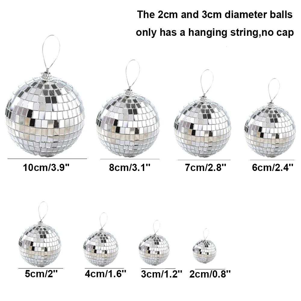 Boule Disco miroir 2-10cm, décorations de fête des années 70, ornements suspendus réfléchissants pou