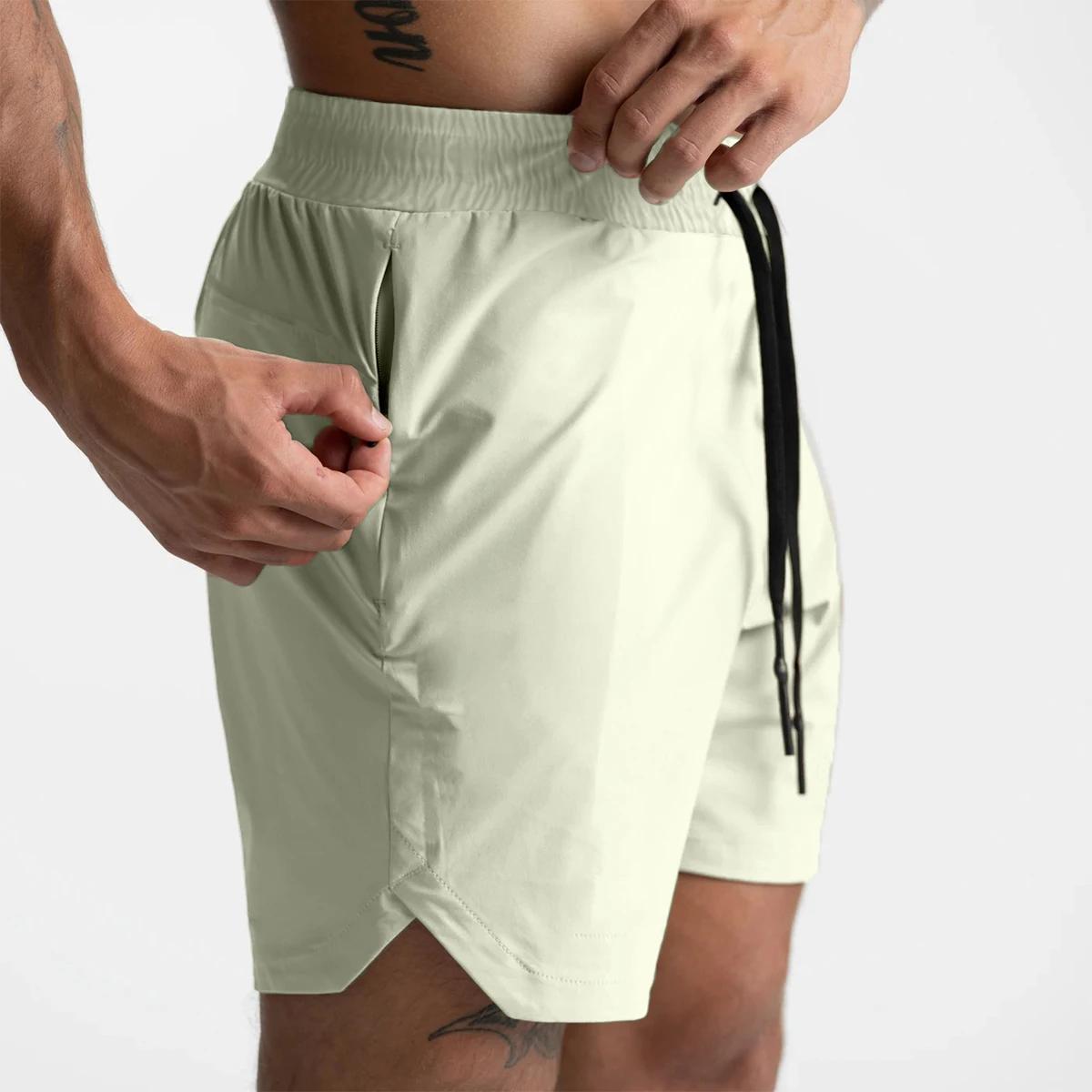 Short de course pour hommes, monocouche tissé, séchage rapide, couleur unie, Fitness, sport, décontr