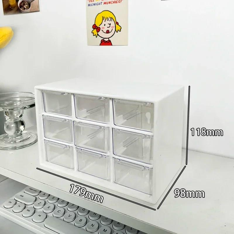 Bureau 9 grilles boîtes de rangement organisateur Transparent petit tiroir cloisonné bureau d'étudia