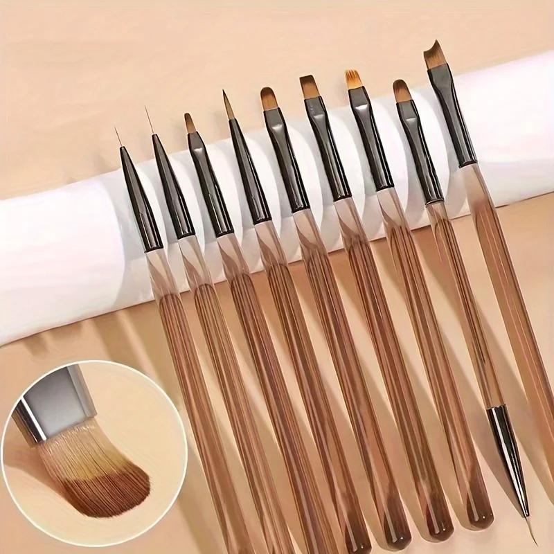 9 pièces bricolage brosse Nail Art brosse ensemble acrylique dentelle Ombre conception ongles UV Gel