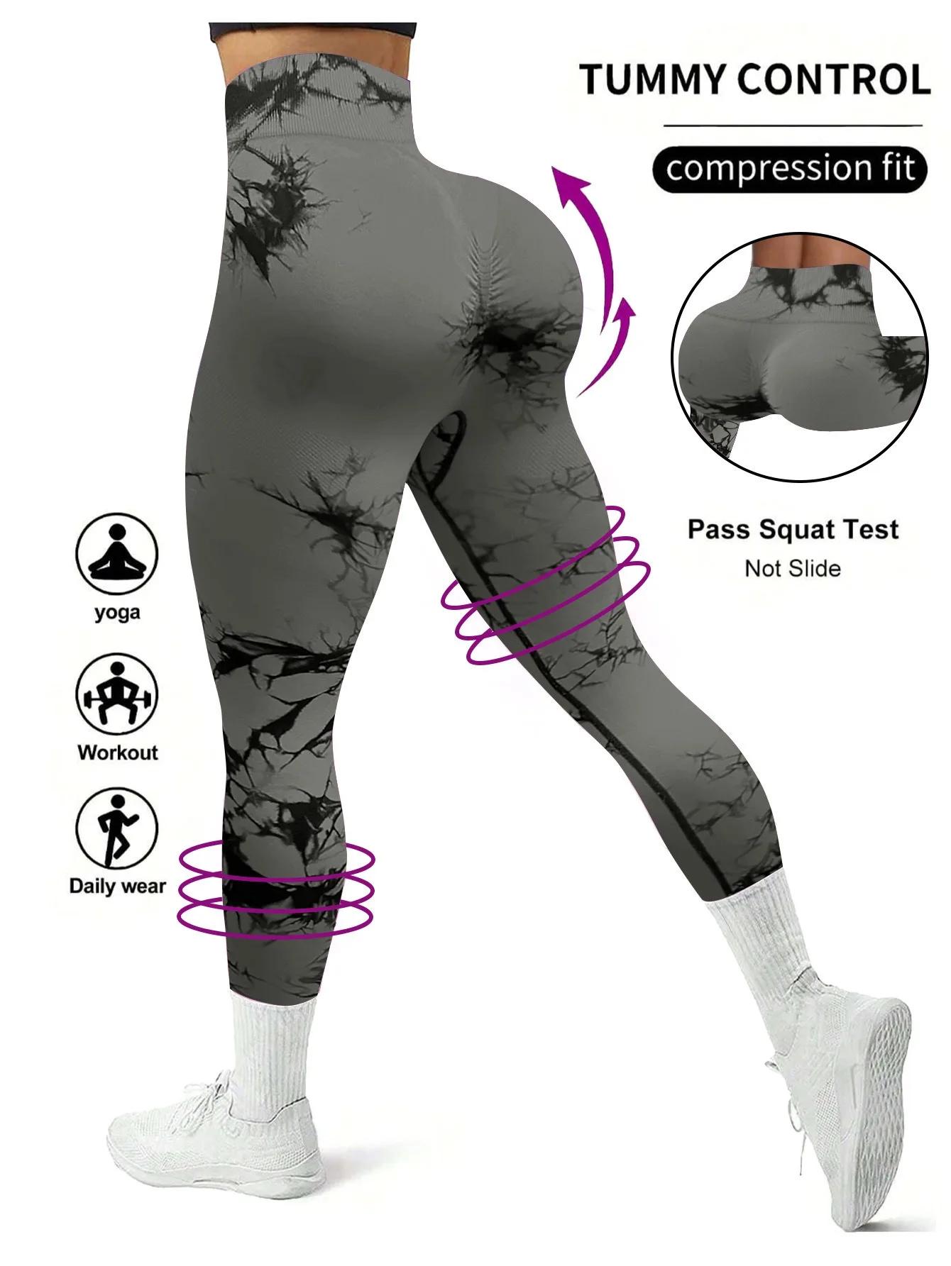 Leggins Push Up taille haute pour femmes, Sexy, Yoga, teinture par nouage, sans couture, Fitness, en