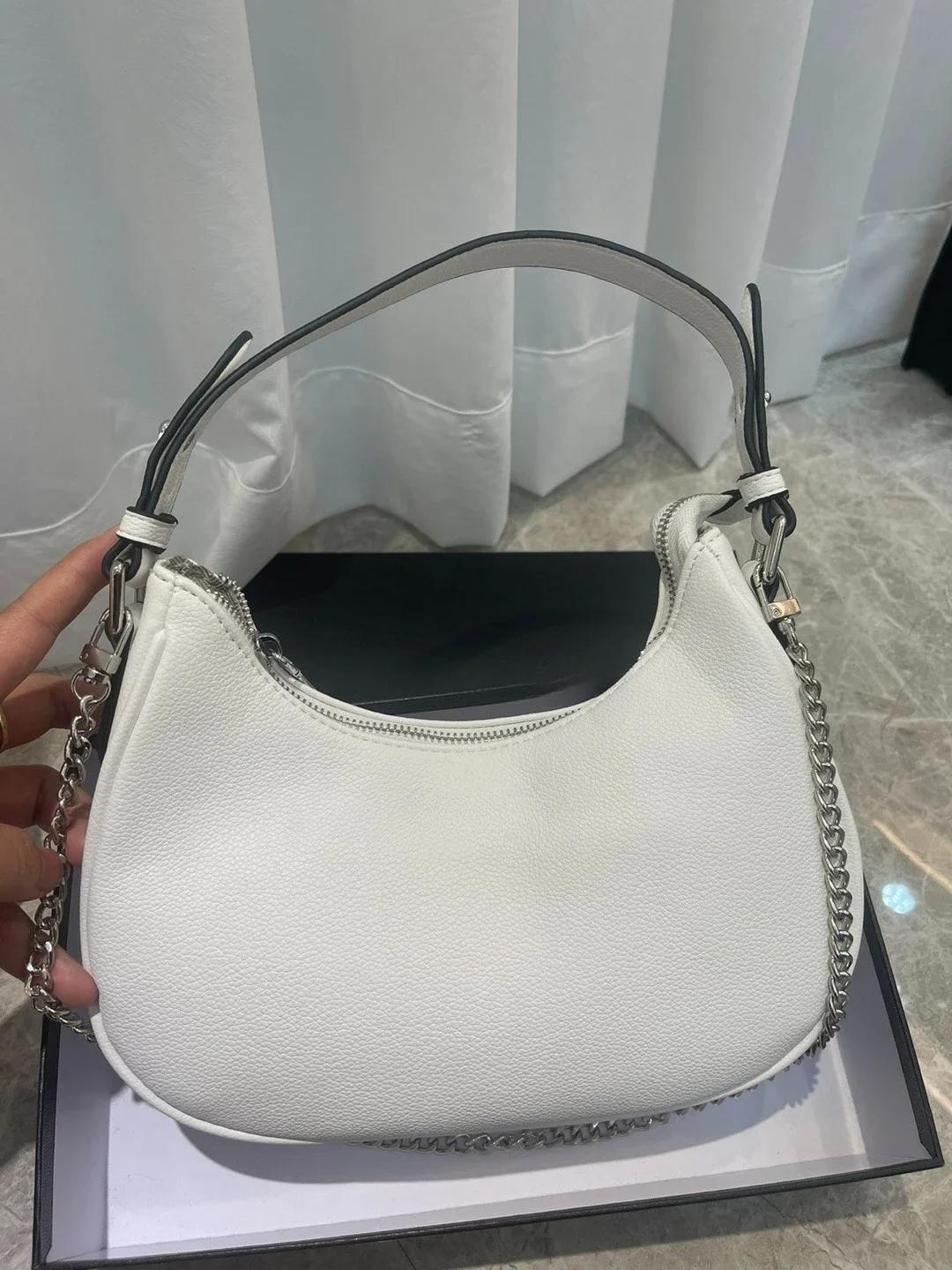 Sac à bandoulière décontracté en cuir synthétique pour femme, style français, avec chaîne délicate e