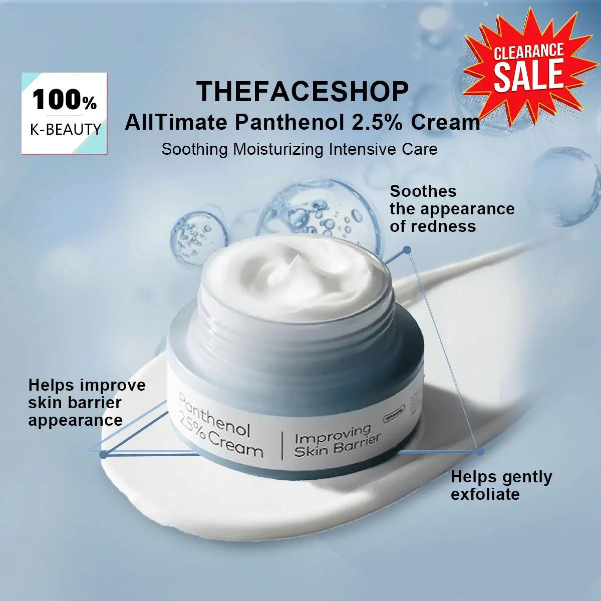 [Soldes] Crème THE FACE SHOP ALLTIMATE PANTHENOL 2.5%, apaisante ​ Hydratant, doux et réparateur de 