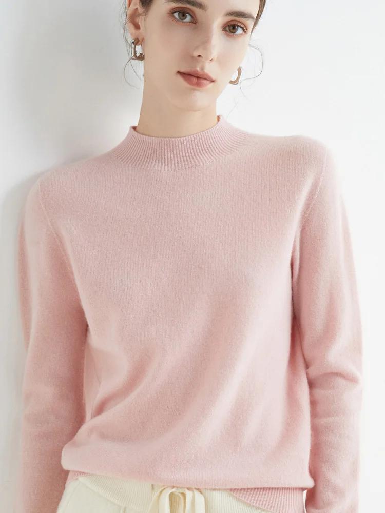 AOSSVIAO 2026 Automne Hiver Pull Col Montant Uni pour Femme, Tricot Décontracté, Vêtements Féminins,