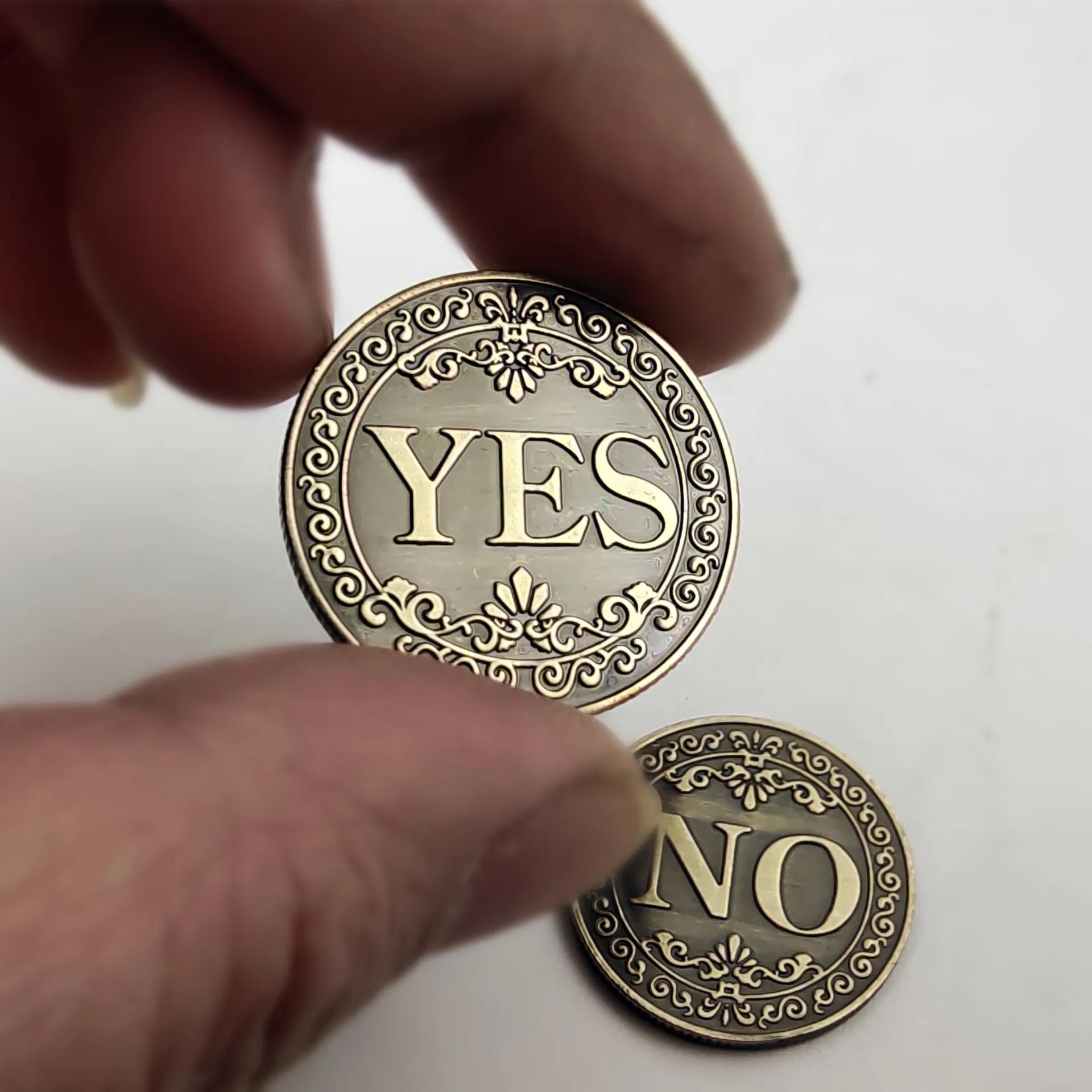 Pièce de monnaie de 25mm de diamètre, oui ou pas besoin de décision, Badge commémoratif, placage en 