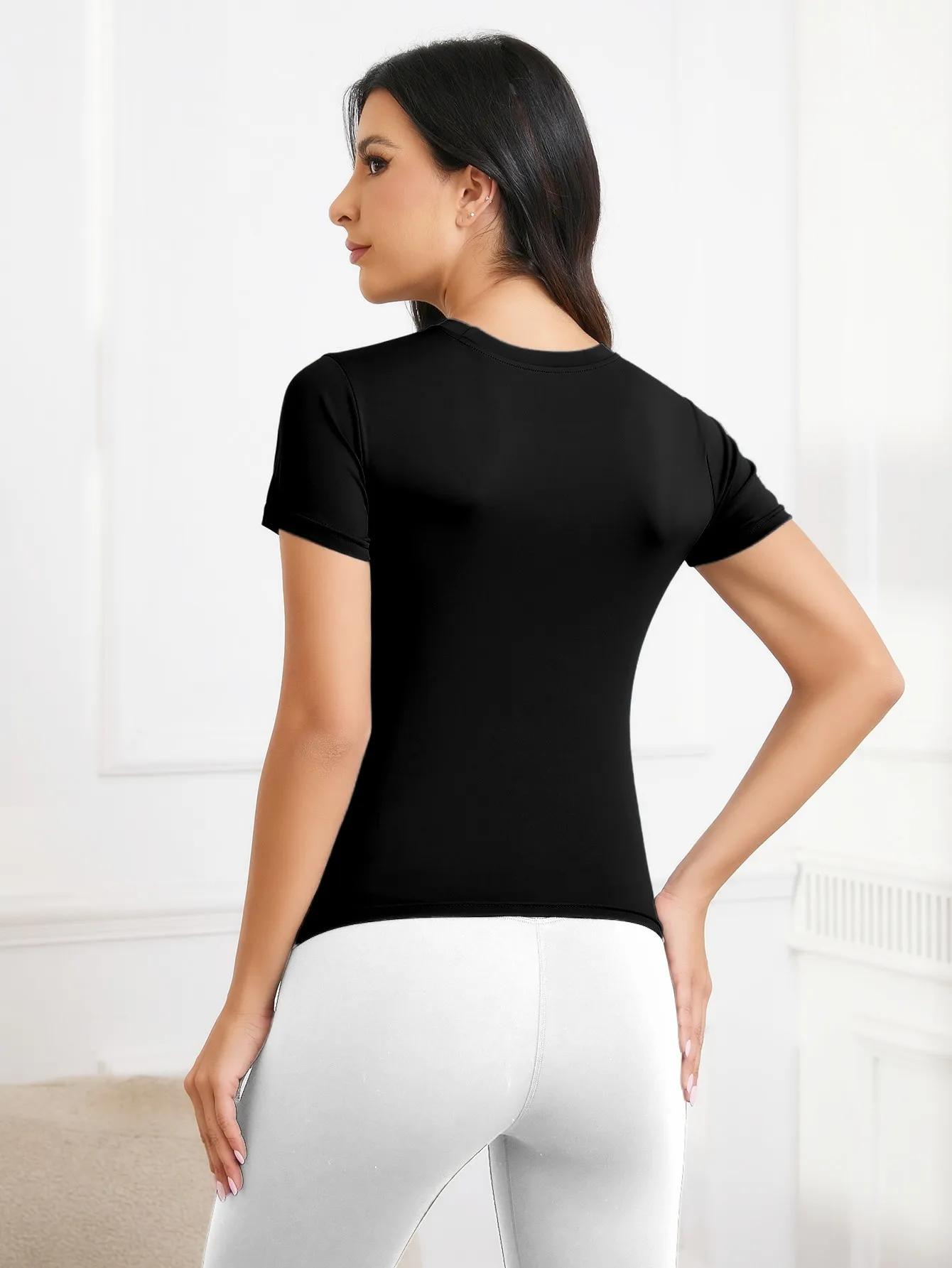 Hauts d'entraînement femme manches courtes - Chemises yoga athlétique pour sport et fitness