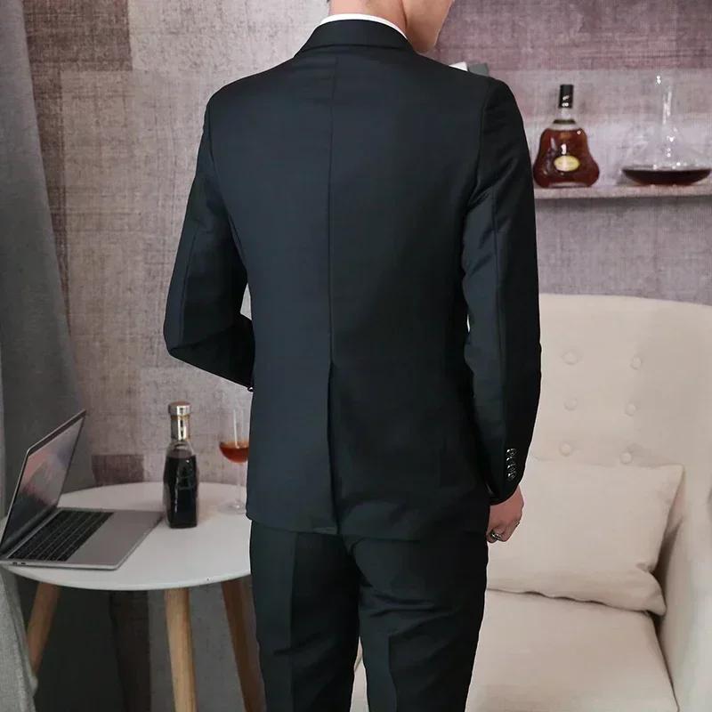 S-8XL (Blazer + gilet + pantalon) mode homme décontracté en plein air gentleman affaires mariage cou