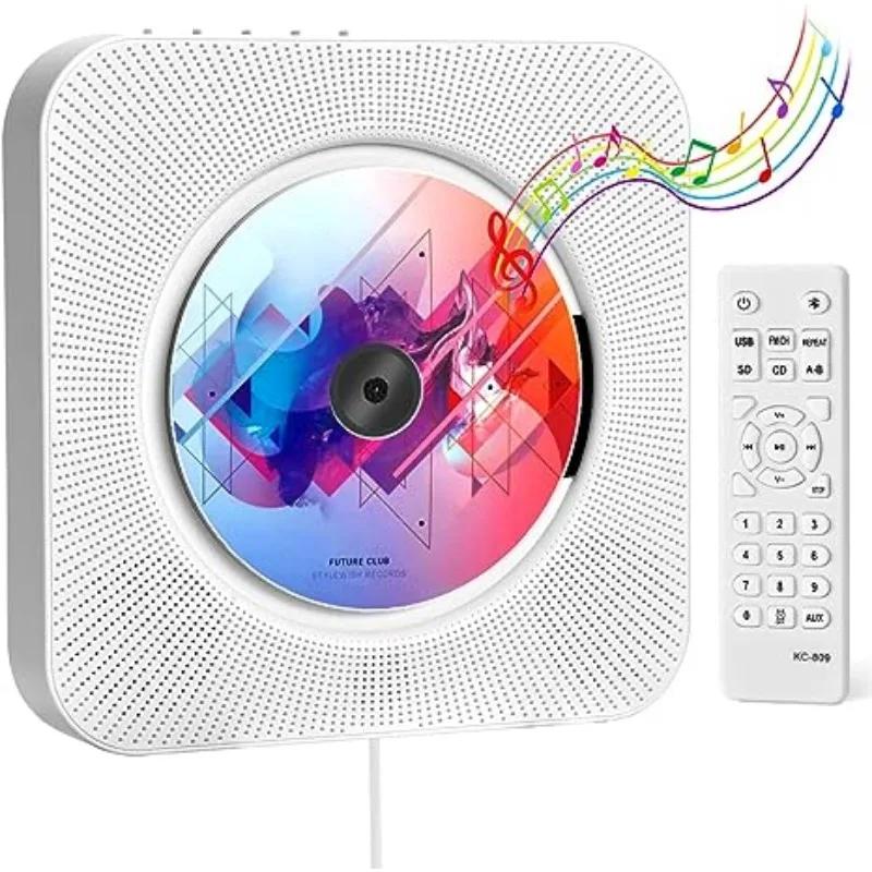 Qoosea-Lecteur CD mural avec écran LCD, télécommande infrarouge domestique, prise en charge des CD, 