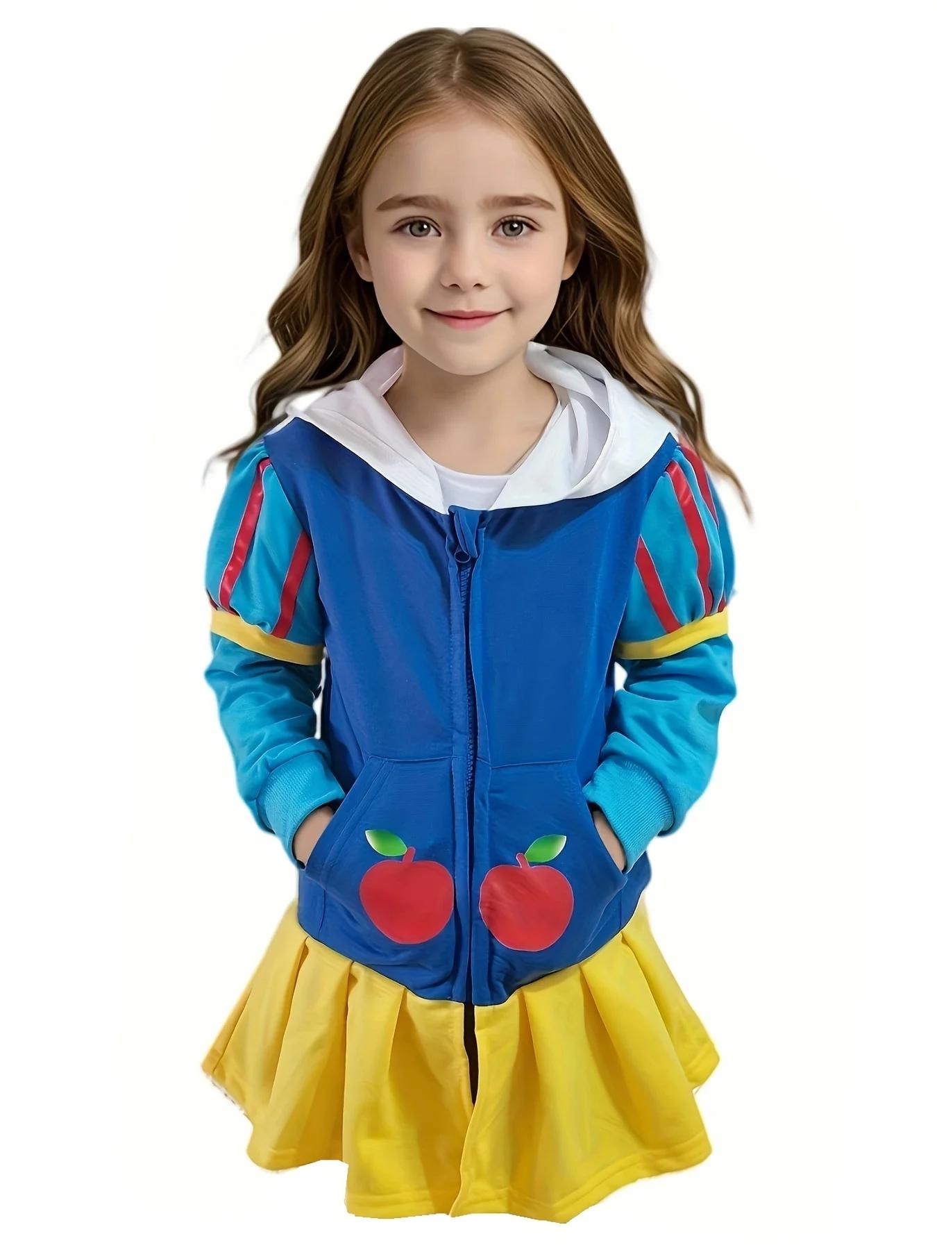 Sweat à capuche inspiré de la princesse pour fille, avec poches à nœuds, points rouges, haut mignon 