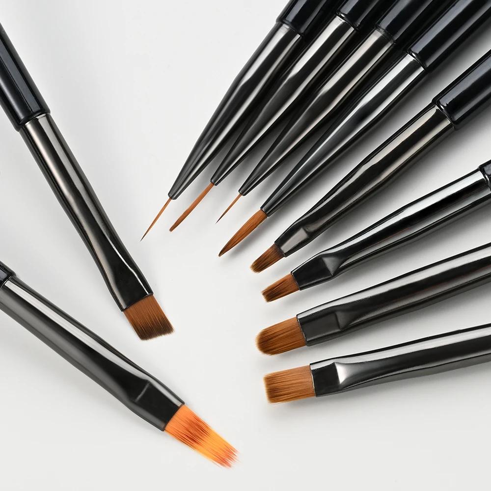 10 pièces/ensemble pinceaux pour Nail Art Liner Gel vernis lignes fleur peinture dessin stylo pour N