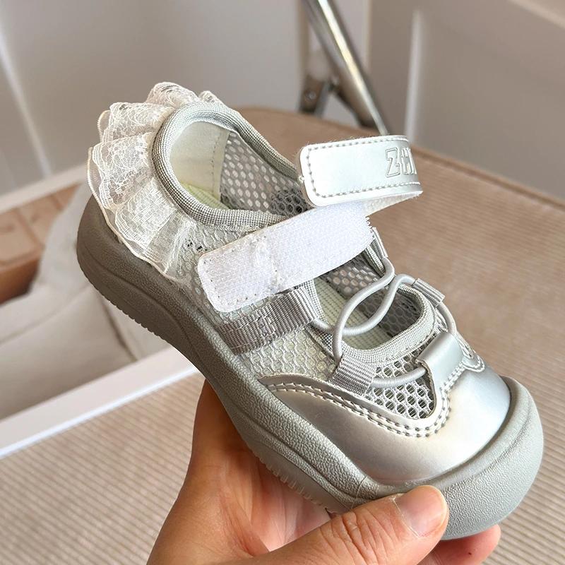 Chaussures de princesse pour filles, baskets en dentelle, chaussures Mary Jane à semelle souple pour