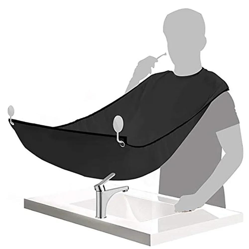 Tablier de rasage pour homme, 1 pièce, créatif, miroir mural, aspiration, coupe de cheveux, rond, ca