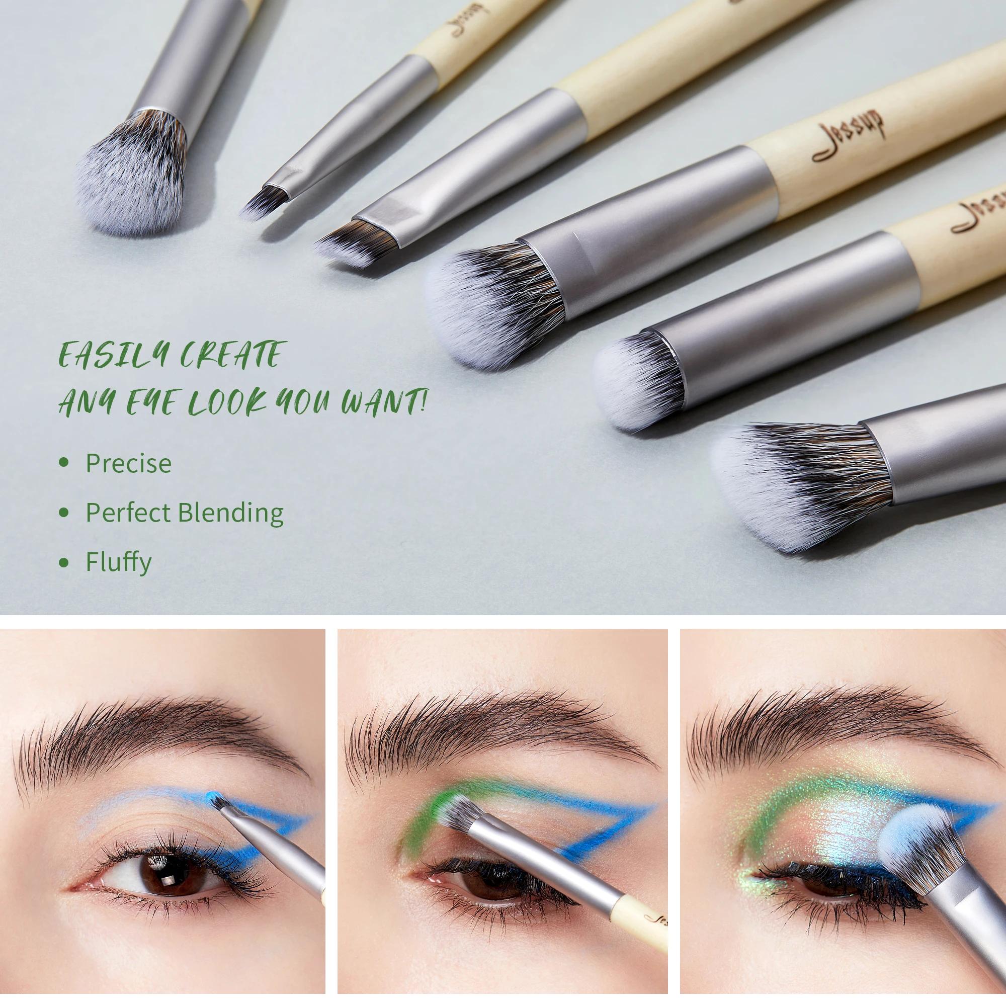 Jessup – ensemble de pinceaux de maquillage synthétiques Premium, poudre de fond de teint, correcteu