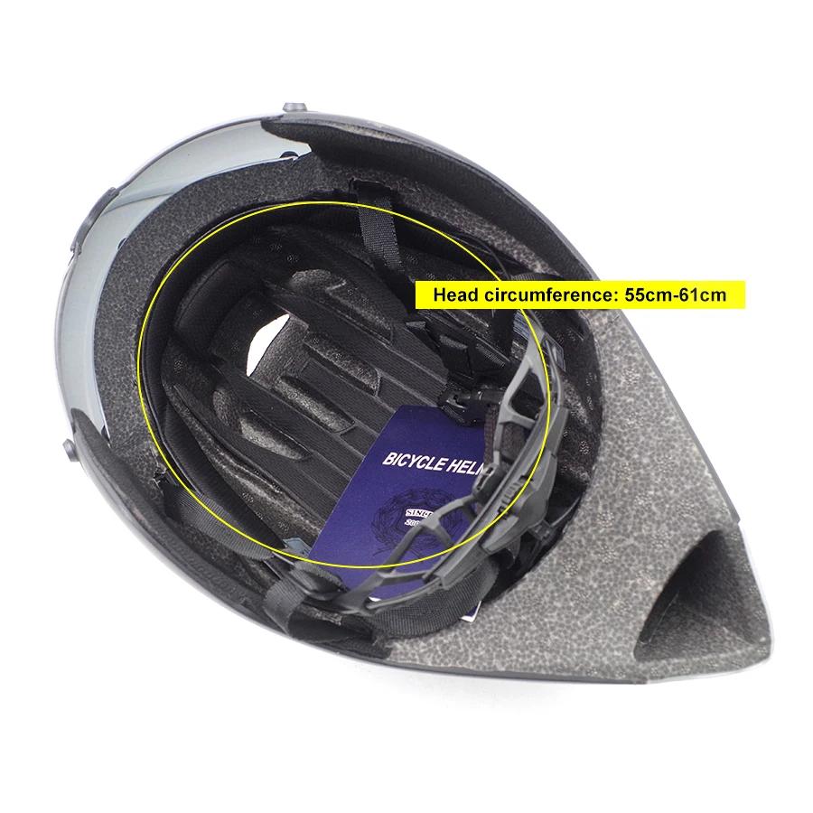 Casque de vélo TT pour homme, lunettes de lentille, TriDuvet LeicAero, casque de vélo de route, cour