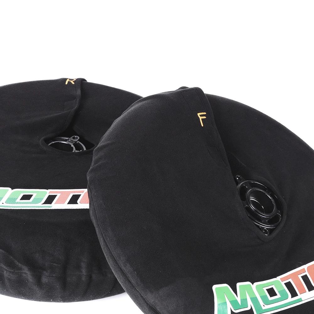 Chauffe-pneus avant et arrière de 17 pouces, couvre-pneu coupe-vent en polaire, couvre-pneu noir pour moto