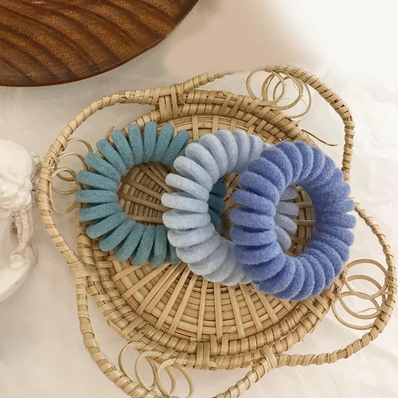 Bandes de cheveux élastiques en fil de téléphone tricoté pour filles et femmes