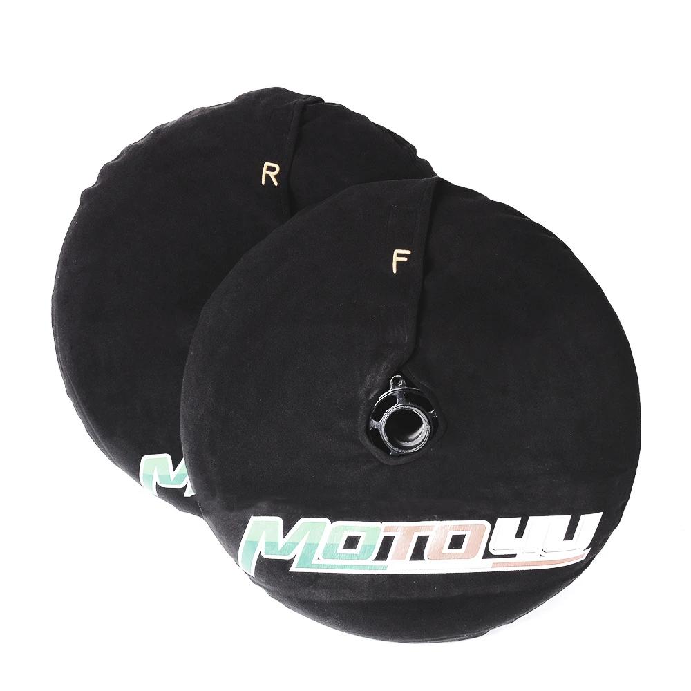 Chauffe-pneus avant et arrière de 17 pouces, couvre-pneu coupe-vent en polaire, couvre-pneu noir pour moto