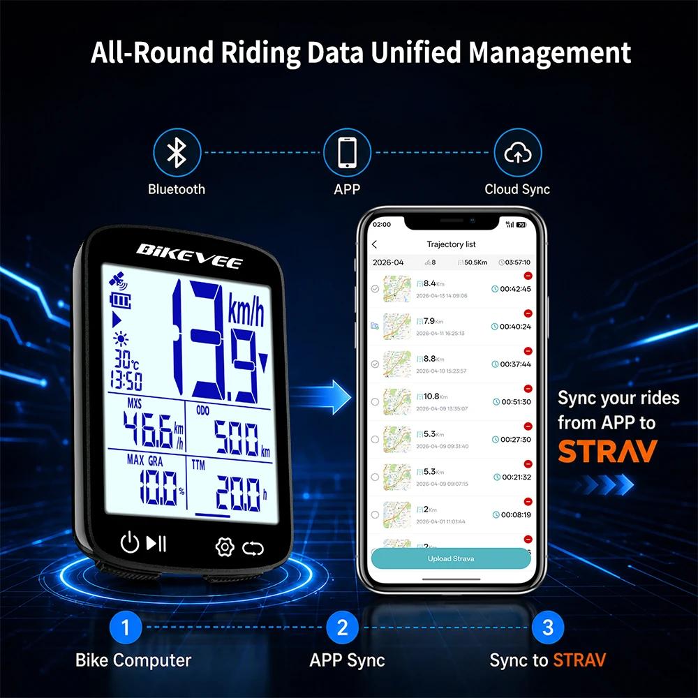 Ordinateur de vélo GPS rechargeable sans fil, compteur de vitesse, odomètre, chronomètre, accessoires pour vélo de montagne et de route