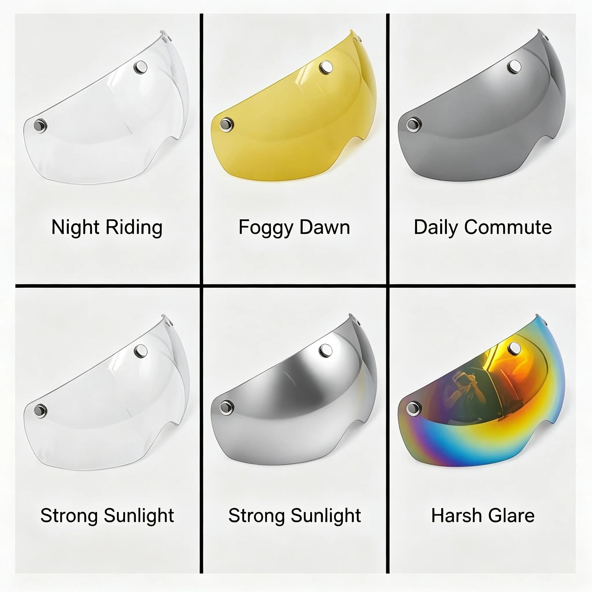 Visière magnétique pour casque de cyclisme, UV400, anti-éblouissement, lentille en polycarbonate de 95mm, 5 couleurs, pour vélo de route, VTT, Aero, sans outil, anti-rayures